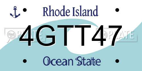 4GTT47 Rhode Island License Plate