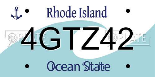 4GTZ42 Rhode Island License Plate