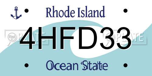 4HFD33 Rhode Island License Plate