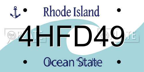 4HFD49 Rhode Island License Plate