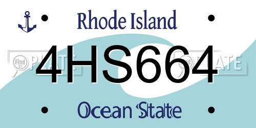 4HS664 Rhode Island License Plate