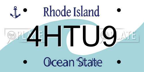 4HTU9 Rhode Island License Plate