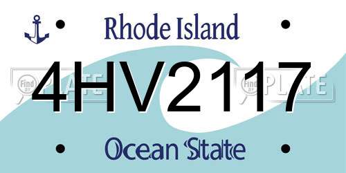 4HV2117 Rhode Island License Plate