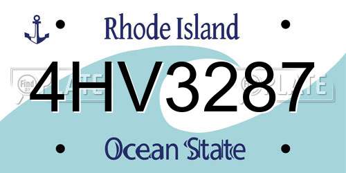 4HV3287 Rhode Island License Plate