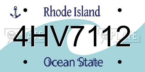 4HV7112 Rhode Island License Plate