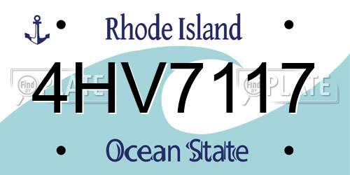 4HV7117 Rhode Island License Plate