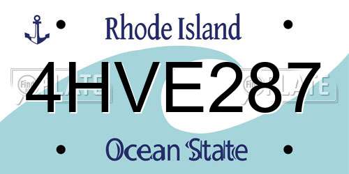4HVE287 Rhode Island License Plate