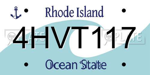 4HVT117 Rhode Island License Plate