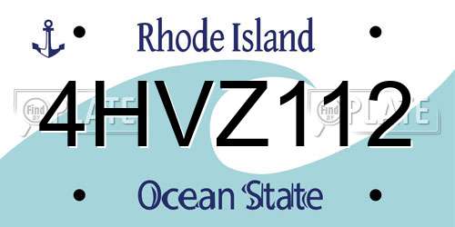 4HVZ112 Rhode Island License Plate