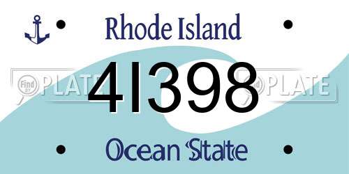 4I398 Rhode Island License Plate