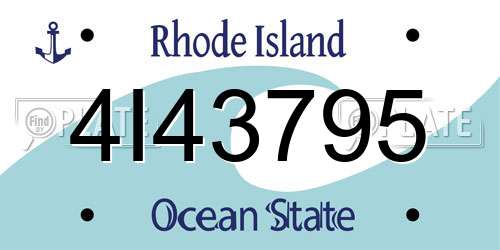 4I43795 Rhode Island License Plate