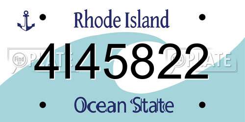 4I45822 Rhode Island License Plate