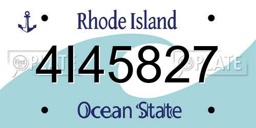 4I45827 Rhode Island License Plate