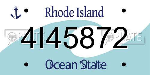 4I45872 Rhode Island License Plate
