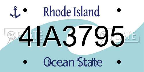4IA3795 Rhode Island License Plate