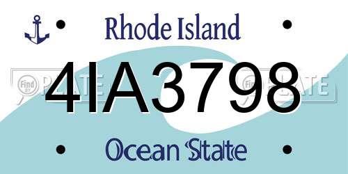 4IA3798 Rhode Island License Plate