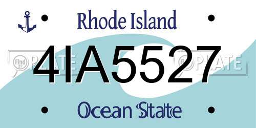 4IA5527 Rhode Island License Plate