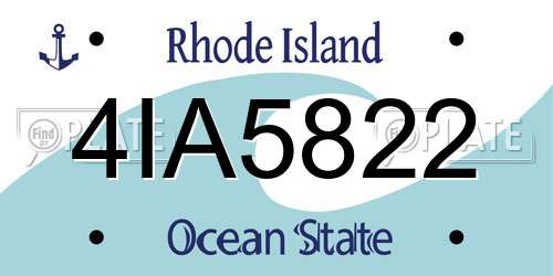4IA5822 Rhode Island License Plate