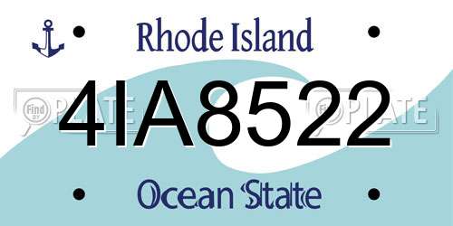4IA8522 Rhode Island License Plate