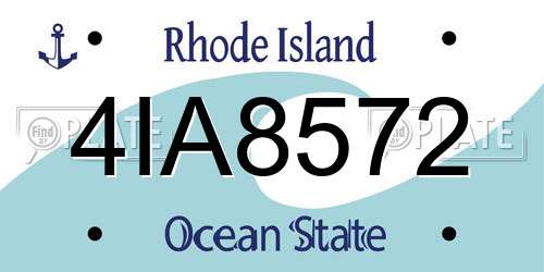4IA8572 Rhode Island License Plate