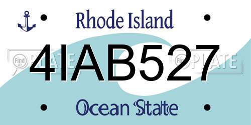 4IAB527 Rhode Island License Plate