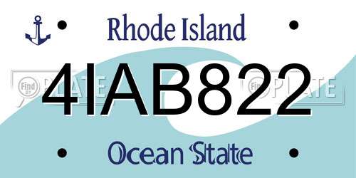 4IAB822 Rhode Island License Plate
