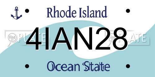 4IAN28 Rhode Island License Plate