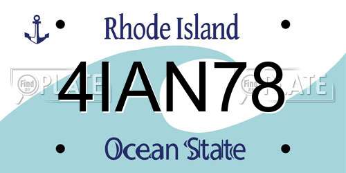 4IAN78 Rhode Island License Plate