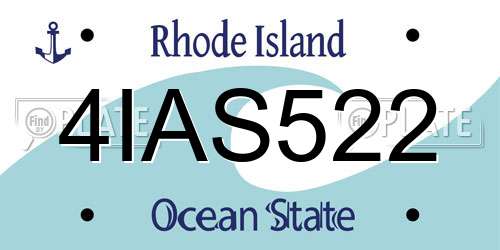 4IAS522 Rhode Island License Plate