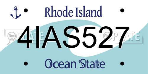 4IAS527 Rhode Island License Plate