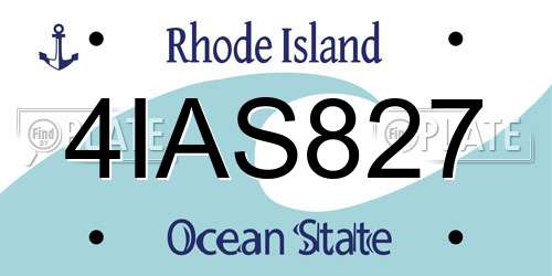 4IAS827 Rhode Island License Plate