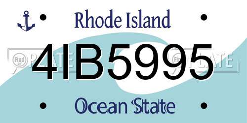 4IB5995 Rhode Island License Plate