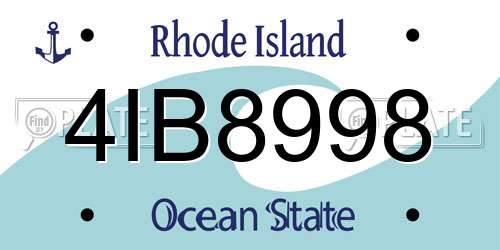 4IB8998 Rhode Island License Plate