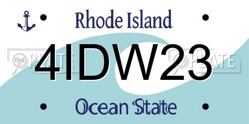 4IDW23 Rhode Island License Plate