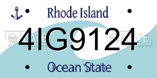 4IG9124 Rhode Island License Plate