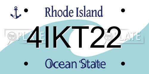 4IKT22 Rhode Island License Plate