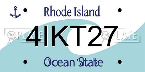 4IKT27 Rhode Island License Plate