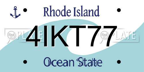 4IKT77 Rhode Island License Plate