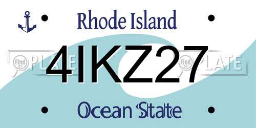 4IKZ27 Rhode Island License Plate