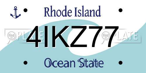 4IKZ77 Rhode Island License Plate