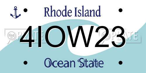 4IOW23 Rhode Island License Plate