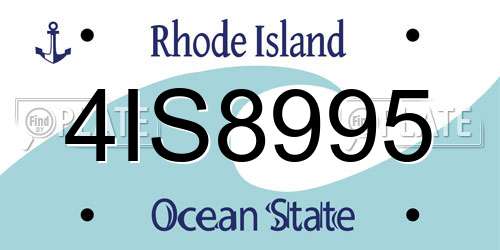 4IS8995 Rhode Island License Plate