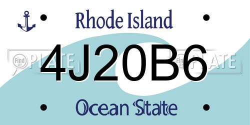 4J20B6 Rhode Island License Plate