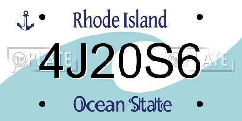 4J20S6 Rhode Island License Plate