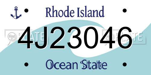 4J23046 Rhode Island License Plate