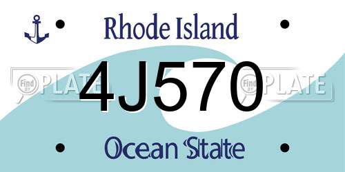 4J570 Rhode Island License Plate