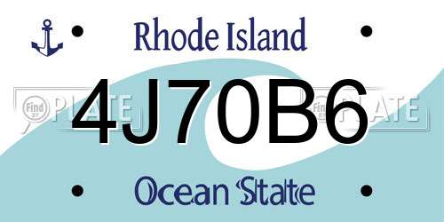 4J70B6 Rhode Island License Plate