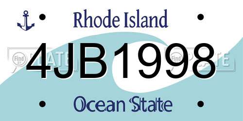 4JB1998 Rhode Island License Plate