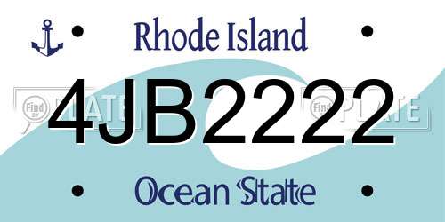 4JB2222 Rhode Island License Plate