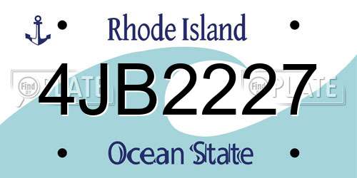 4JB2227 Rhode Island License Plate